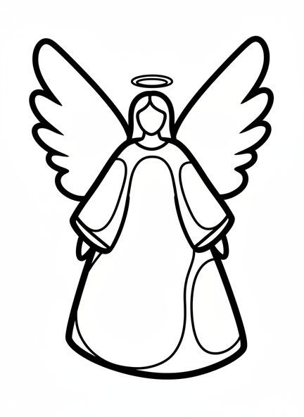 Figure d'ange gardien, page à colorier d'ange gardien pour les tout-petits de 2 à 3 ans.