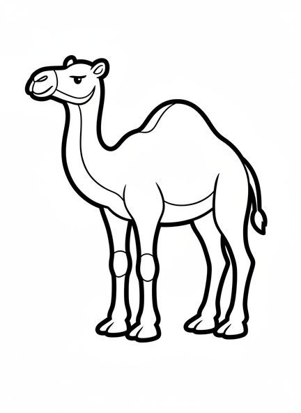 Riesiges Kamel, Ausmalbild vom biblischen Kamel für Kleinkinder im Alter von 2-3 Jahren