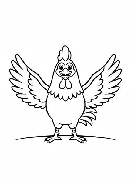 Coq joyeux, page à colorier de la Bible pour les enfants d'âge préscolaire de 3 à 5 ans.
