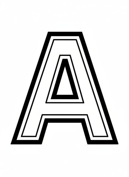 Letra gigante A, página para colorear del alfabeto bíblico para niños de 2 a 3 años