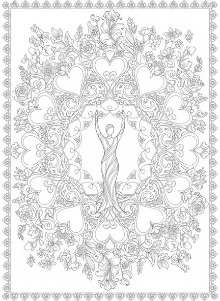 Persona en oración, Deuteronomio 6:5 página para colorear estilo journaling bíblico para adultos
