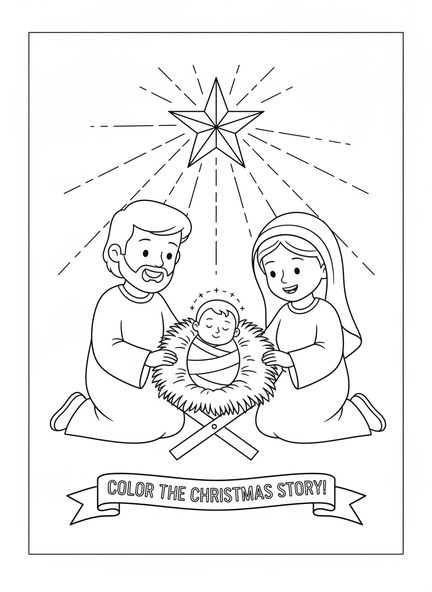 Niño Jesús, Isaías 9:6 Príncipe de Paz página para colorear para niños de 5 a 10 años