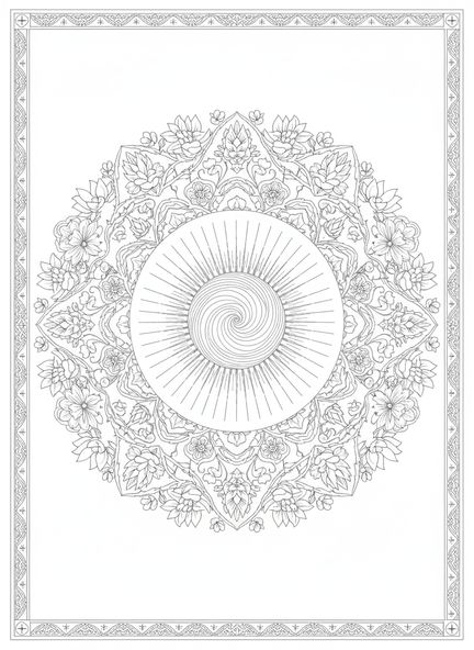 Source de lumière rayonnante, page à colorier Matthieu 5:16 pour le journal biblique des adultes.