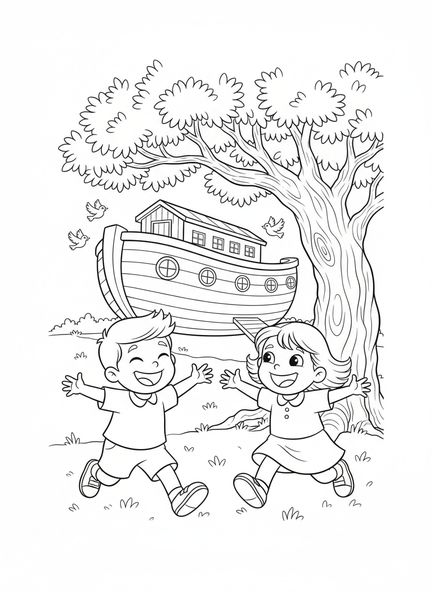 Dos niños de dibujos animados, Proverbios 17:17 Amigo ama, página para colorear para niños de 5 a 10 años