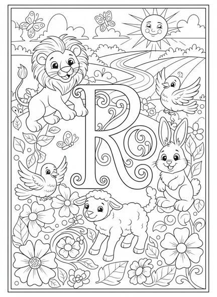 Símbolo Chi Rho, página para colorear Chi Rho para niños de 5 a 10 años.