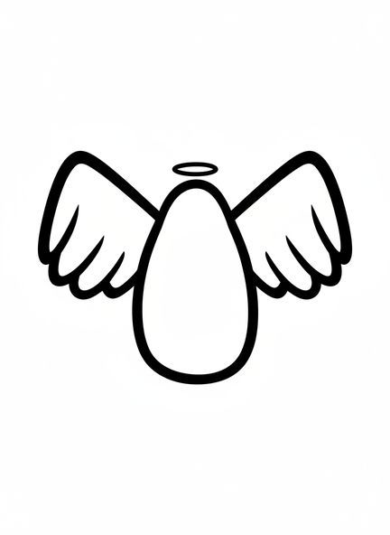 Figura de ángel gigante, página para colorear de Ángeles de Navidad para niños de 2 a 3 años.