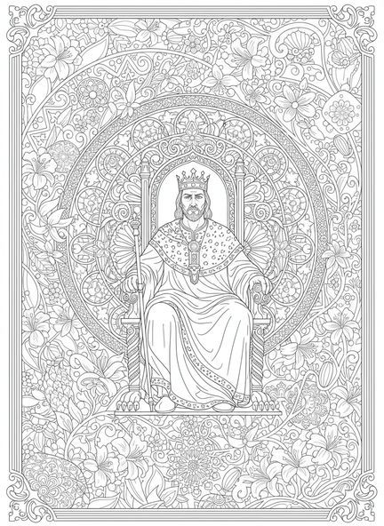 König Herodes, Ausmalbild für Erwachsene im Bibel-Journaling-Stil
