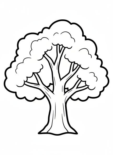 Forma de árbol gigante, página para colorear del Árbol de Jesé para niños de 2 a 3 años
