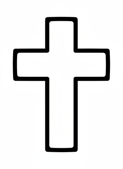 Page à colorier de la croix, Crucifixion pour les tout-petits de 2 à 3 ans