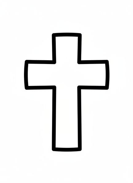 Página para colorear de la Cruz de Pascua para niños de 2 a 3 años