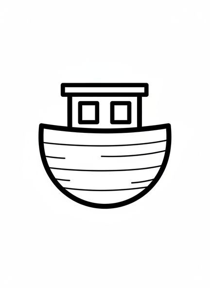 Forme d'arche en bois, page à colorier de l'Arche de Noé pour les tout-petits de 2 à 3 ans
