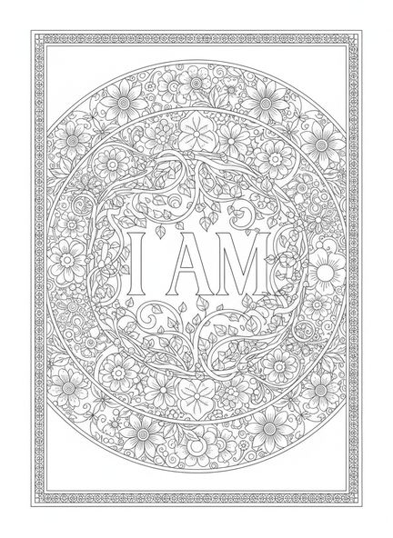 Ramos de videira com folhas, página para colorir Jesus, a Videira Verdadeira, estilo de journaling bíblico para adultos