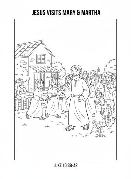 Jesus caminhando em direção a Betânia, página para colorir sobre a Ressurreição de Lázaro para crianças de 5 a 10 anos