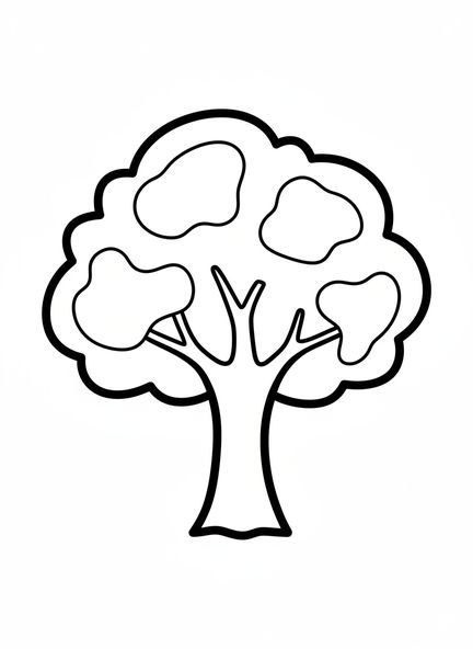 Forma de árbol gigante, página para colorear de Zaqueo para niños de 2 a 3 años