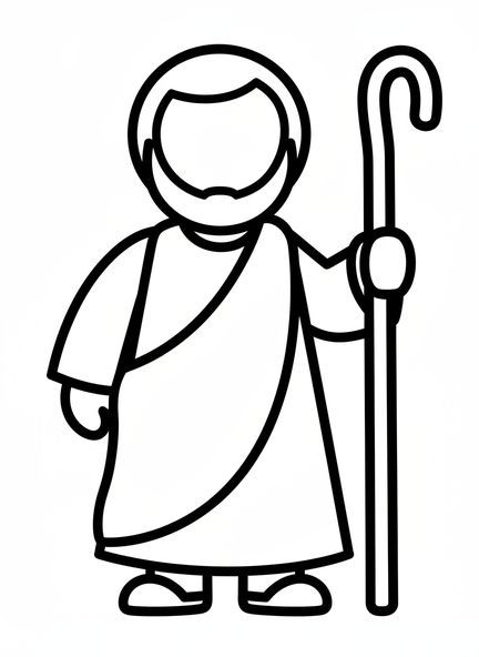 Figura de Abraham, página para colorear de Abraham para niños de 2 a 3 años