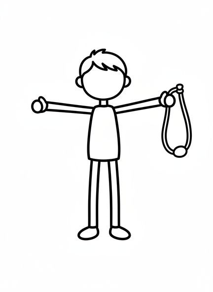 Strichmännchen von David, David und Goliath Malvorlage für Kleinkinder im Alter von 2-3 Jahren