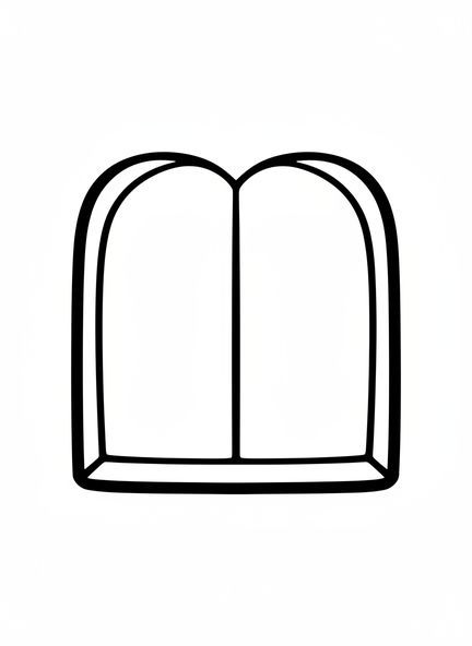 Dos tablas de piedra, página para colorear de los Diez Mandamientos para niños de 2 a 3 años.