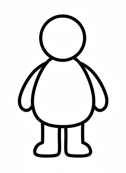 Figure d'enfant à genoux, page à colorier Priant au coucher pour les tout-petits de 2 à 3 ans