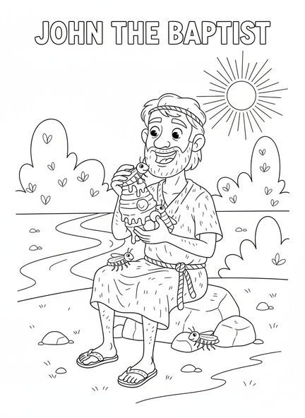 St John the Baptist Coloring Page for Kids — Free Printable