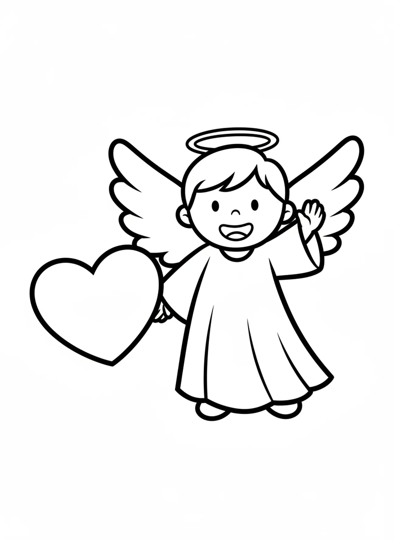 L'ange Gabriel donnant une bénédiction, page à colorier de l'ange Gabriel pour les enfants d'âge préscolaire de 3 à 5 ans.