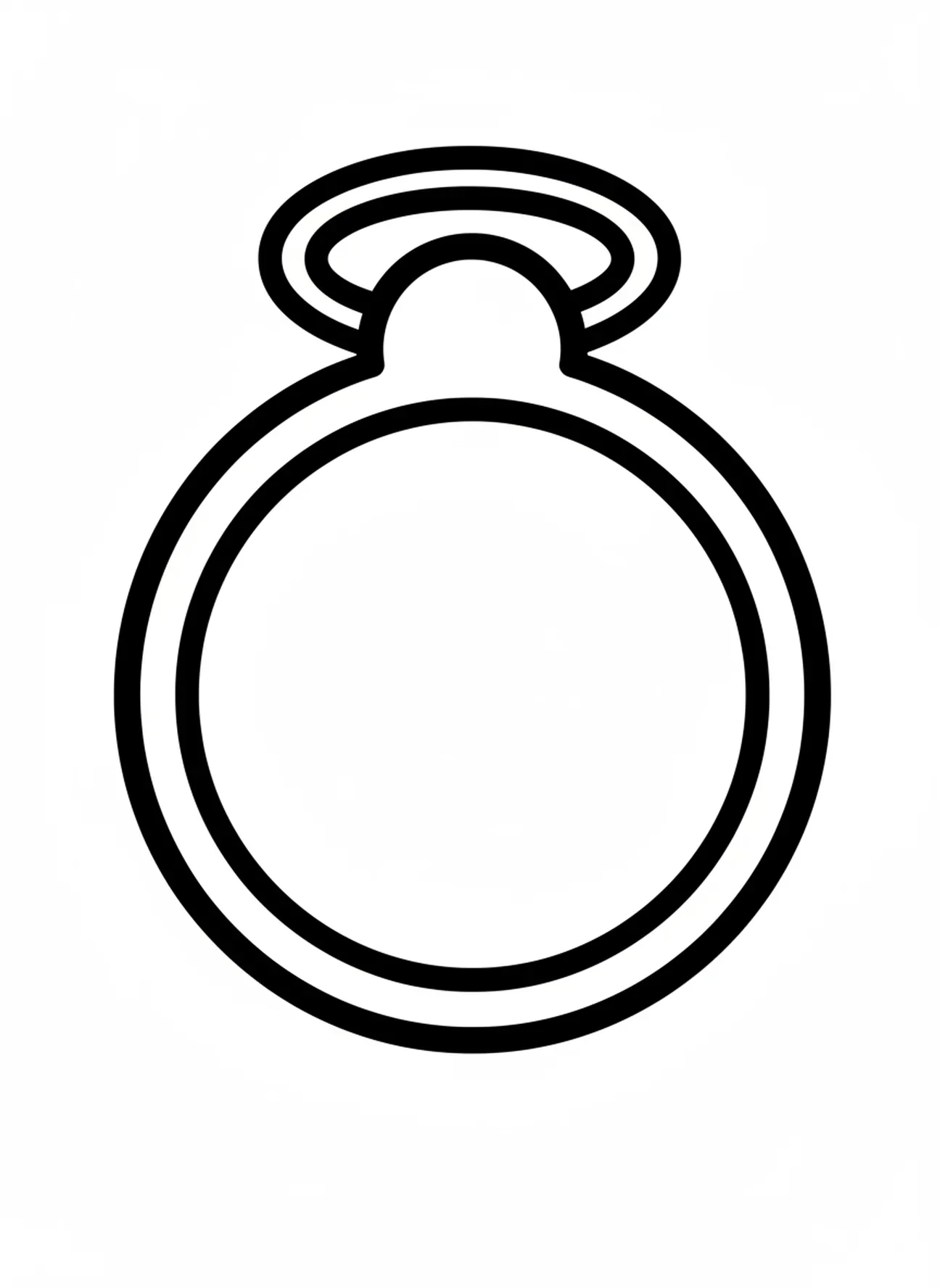 Grand halo au-dessus de l'ange, page à colorier de l'ange gardien pour les tout-petits de 2 à 3 ans.