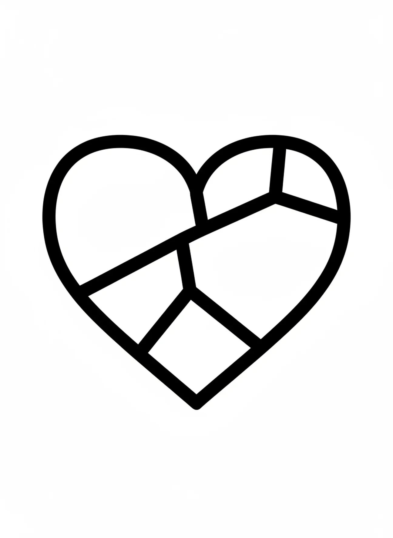 Symbole de cœur représentant l'ange gardien, page à colorier de l'ange gardien pour les tout-petits de 2 à 3 ans.