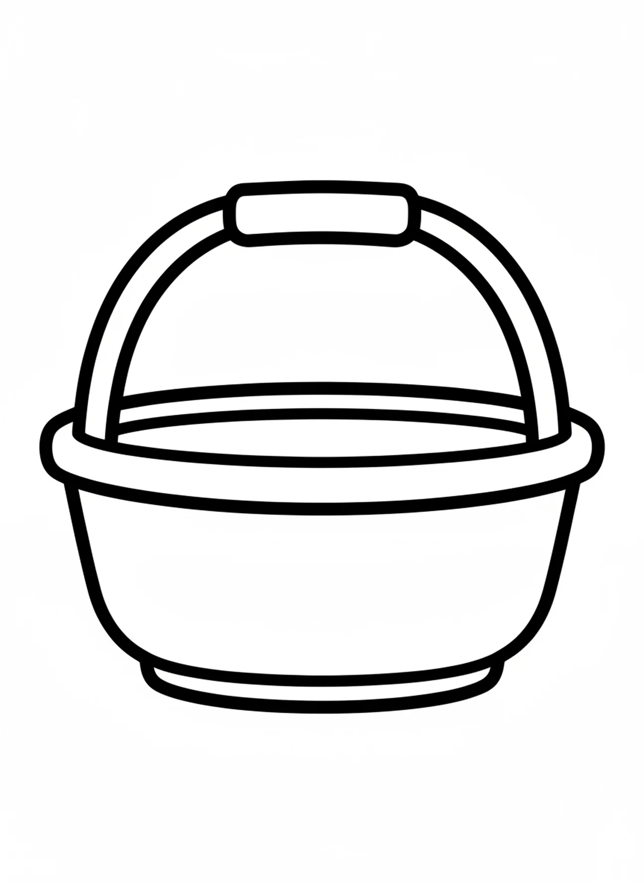 Großer Korb, Ausmalbild von der Bibelziege für Kleinkinder im Alter von 2-3 Jahren