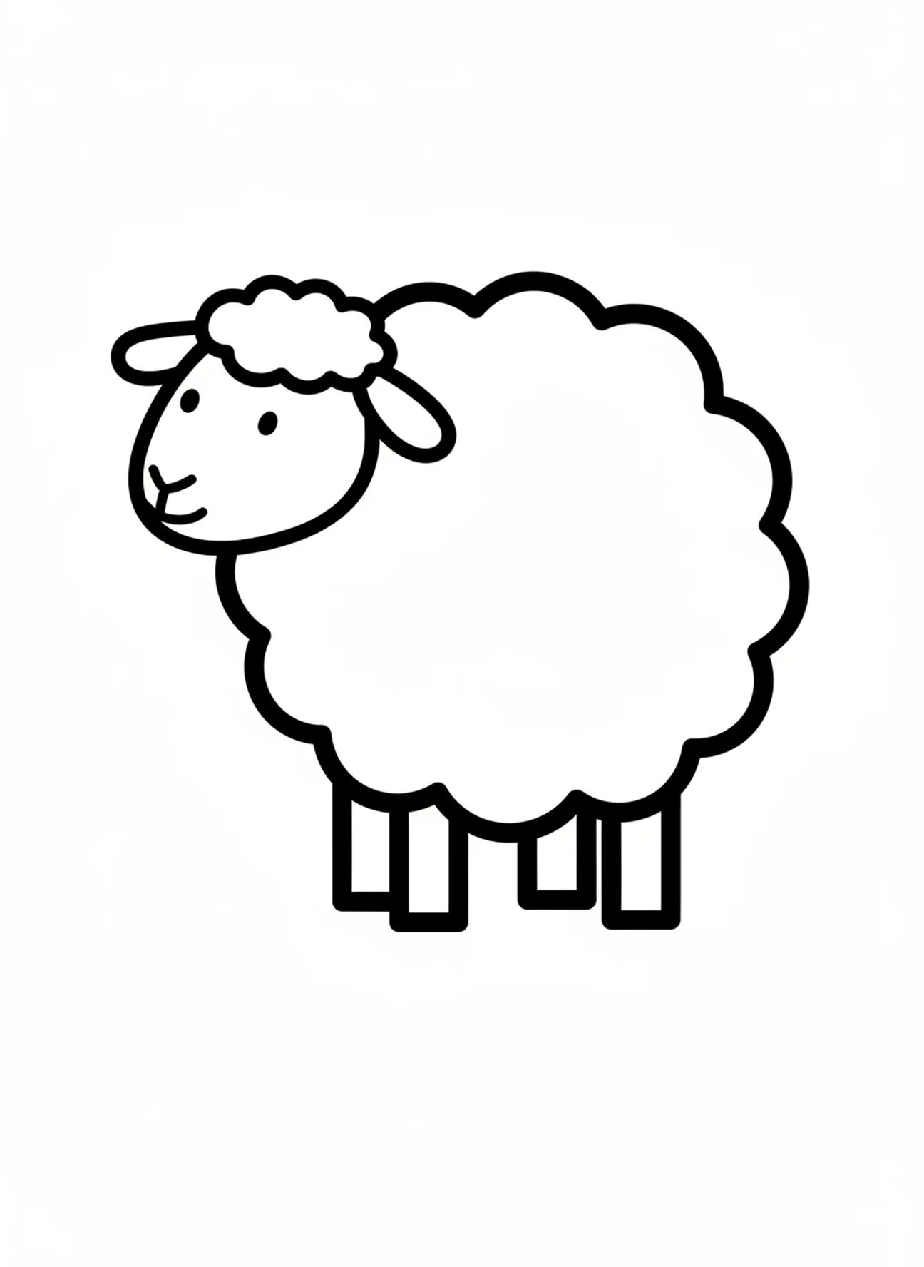 Großes Schaf, Bibel Ziege Malvorlage für Kleinkinder im Alter von 2-3 Jahren