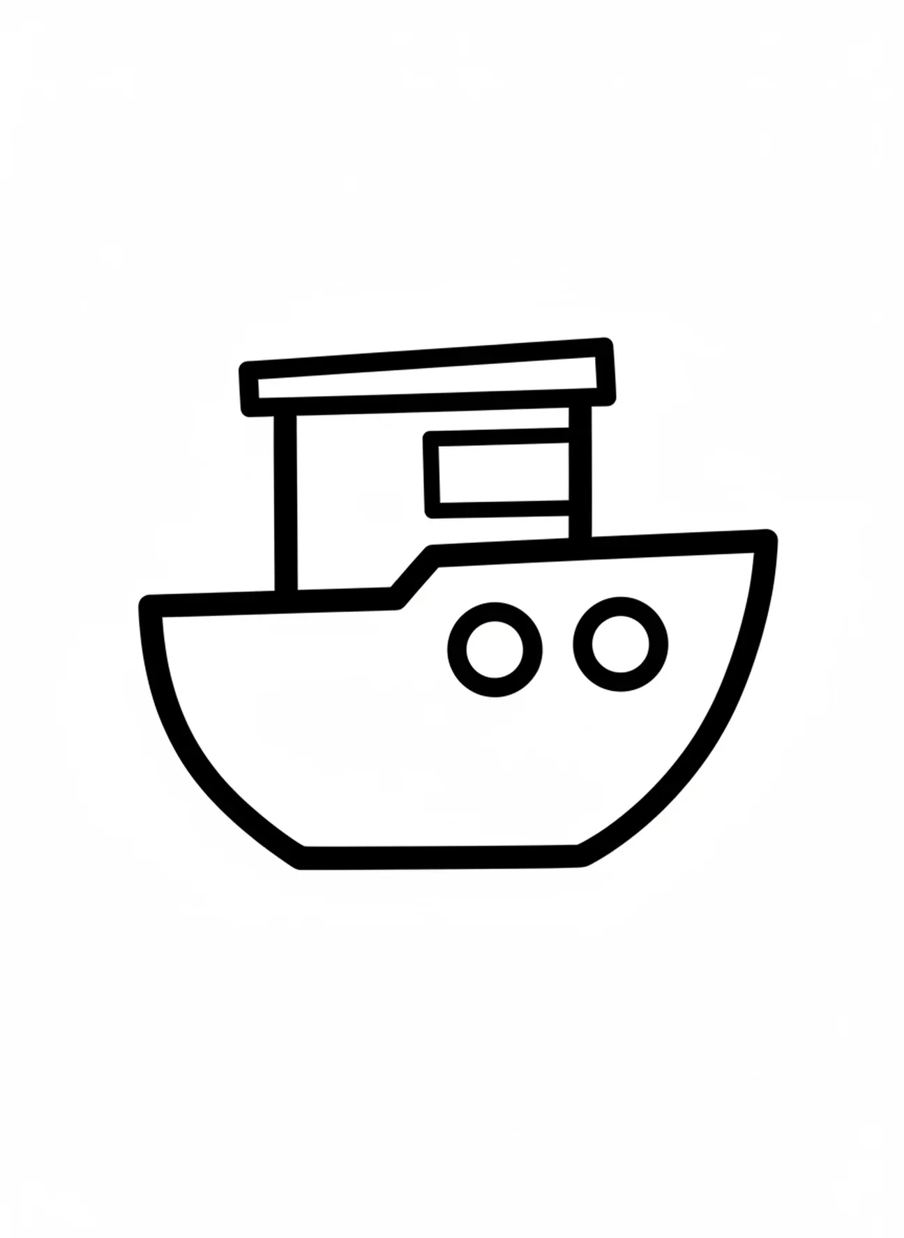 Einfache Bootform, Bibelwal Ausmalbild für Kleinkinder im Alter von 2-3 Jahren