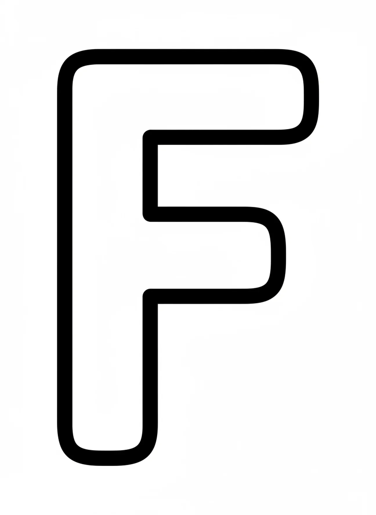 Lettre géante F, page à colorier de l'alphabet biblique pour les tout-petits de 2 à 3 ans