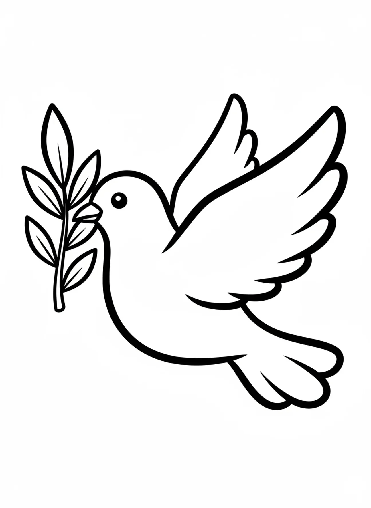 Dove met olijftak, Bijbel kleurplaat voor peuters van 2-3 jaar.
