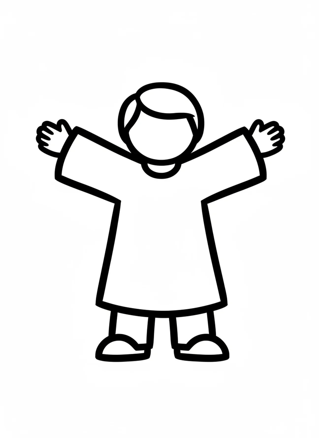 Eenvoudige figuur van Noach, Bijbel Tellen kleurplaat voor peuters van 2-3 jaar.
