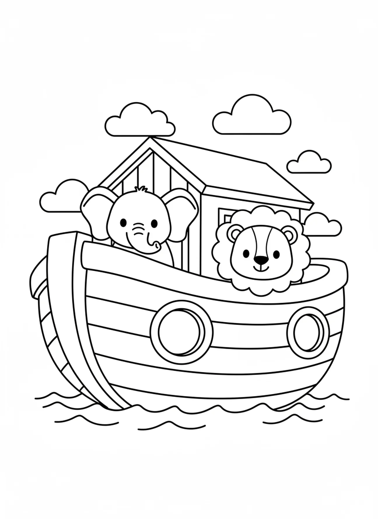 Zwei freundliche Cartoon-Tiere, Epheser 4,32 Malvorlage für Vorschulkinder im Alter von 3-5 Jahren