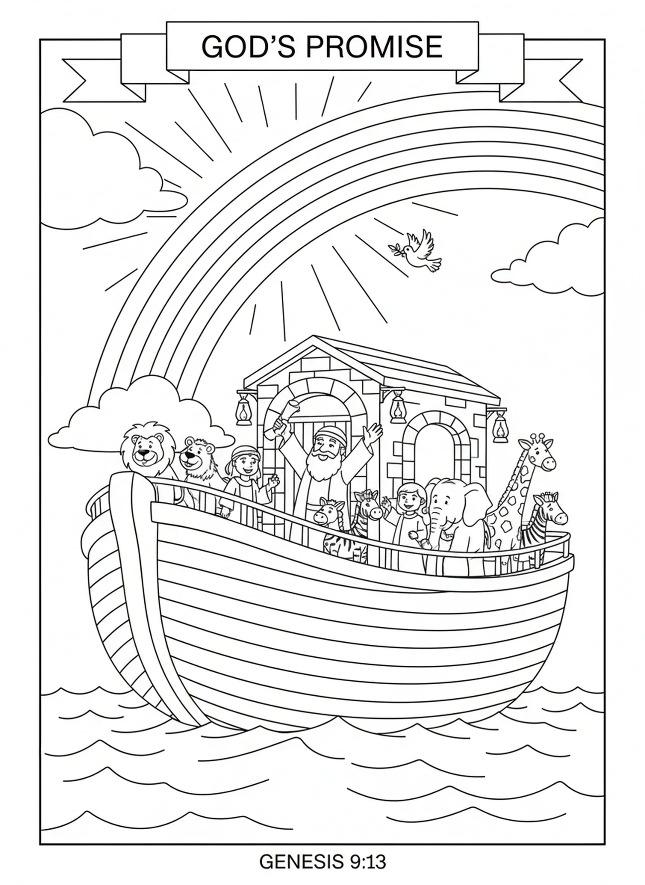 Arcoíris en el cielo, página para colorear Sé que los planes