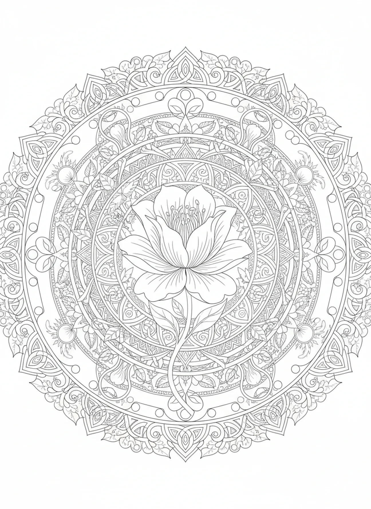 Flor florescendo para nova vida, página de colorir de Isaías 43:1 no estilo de journaling bíblico para adultos.