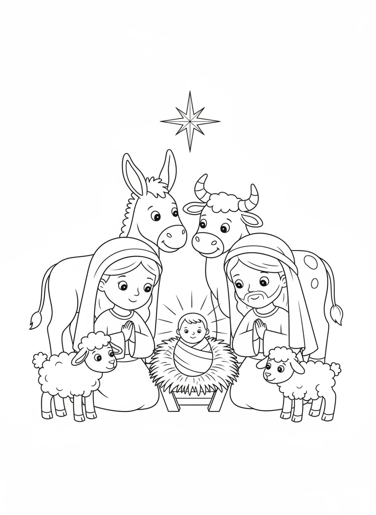 Kerststal, Jesaja 9:6 Prins van Vrede kleurplaat voor kinderen van 5-10 jaar