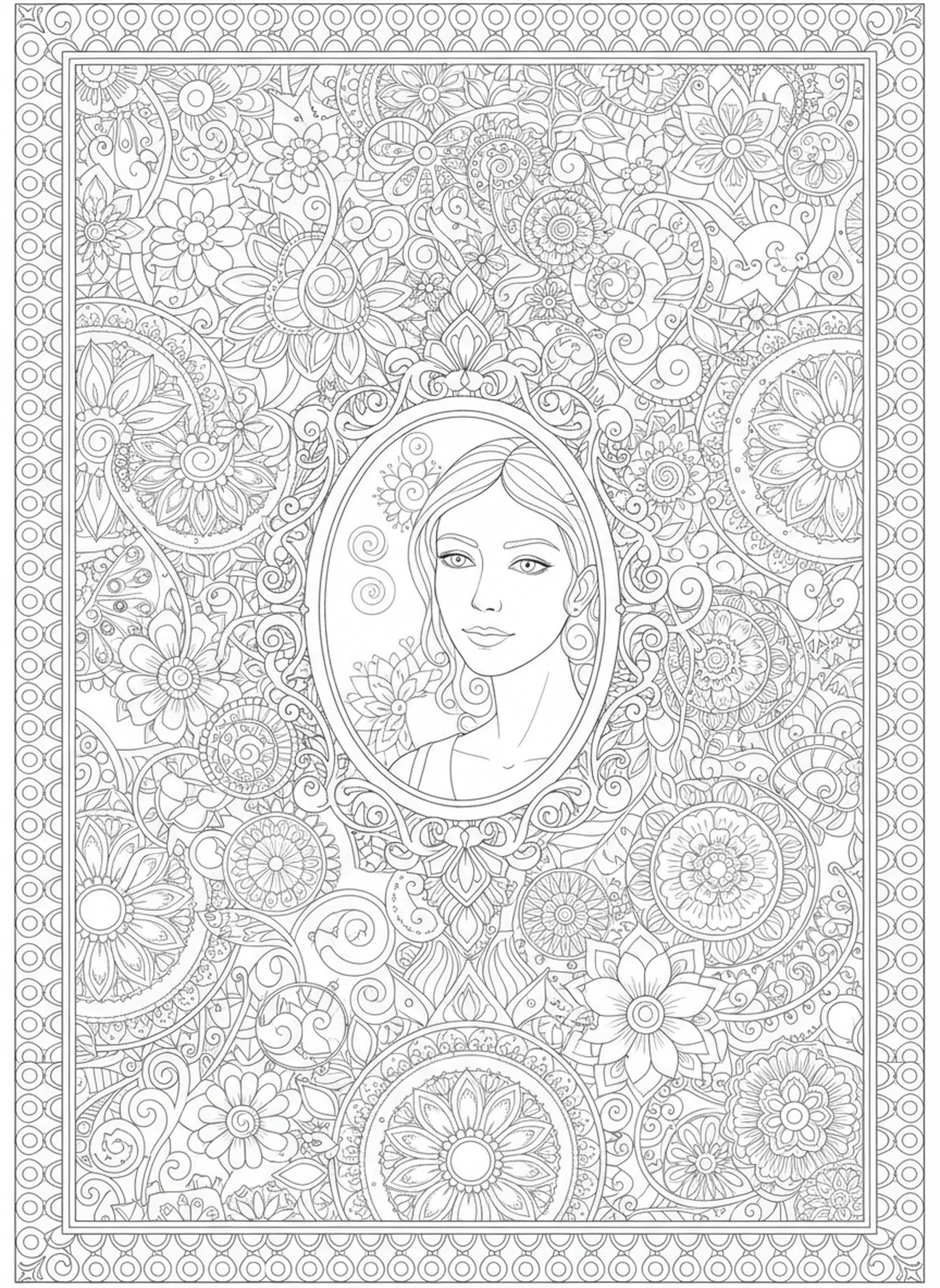 Personne regardant dans un miroir, page à colorier Jacques 1:22 pour adultes dans un style de journal biblique