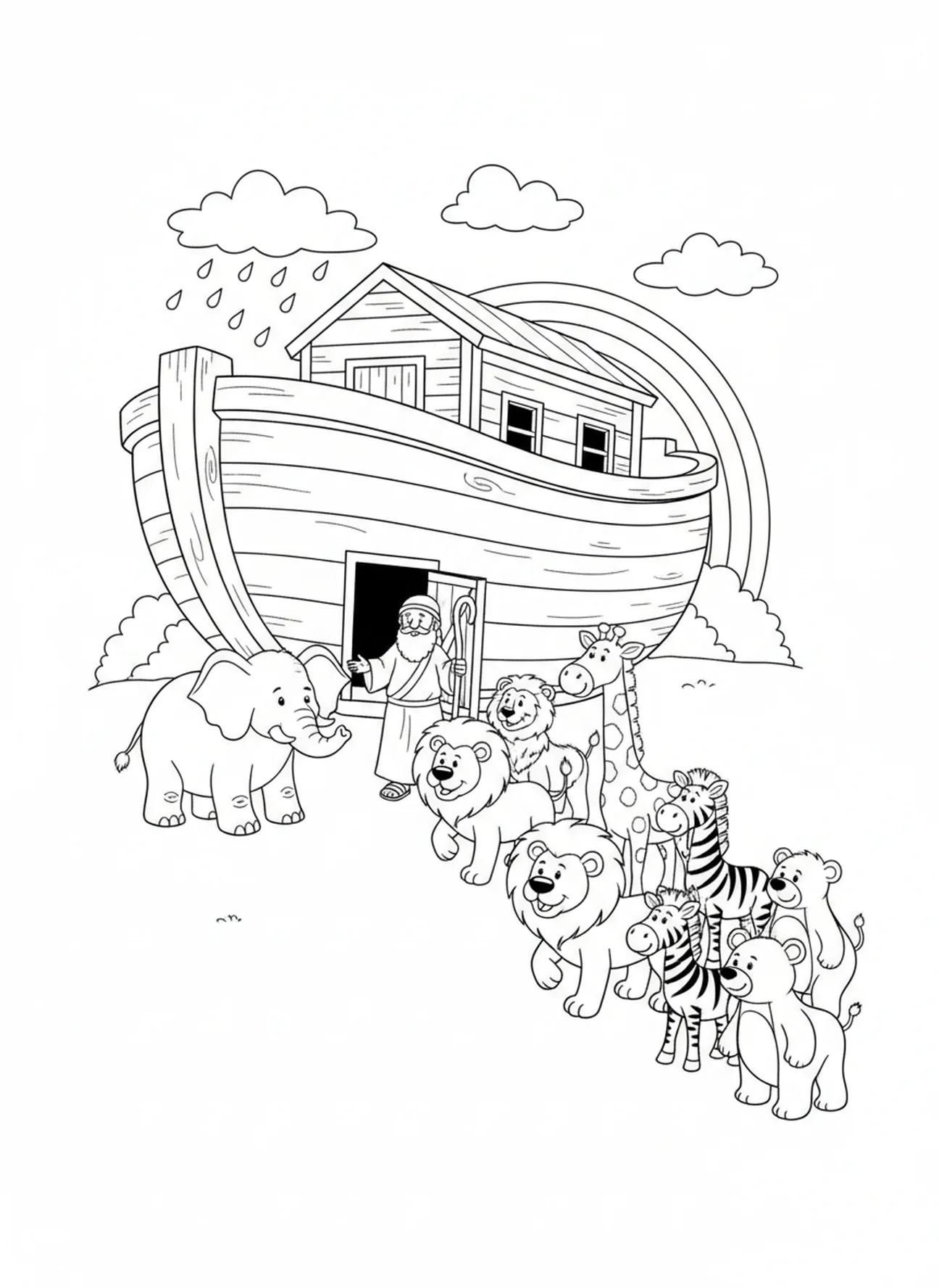 Paires d'animaux, page à colorier Psaume 34:8 pour enfants de 5 à 10 ans