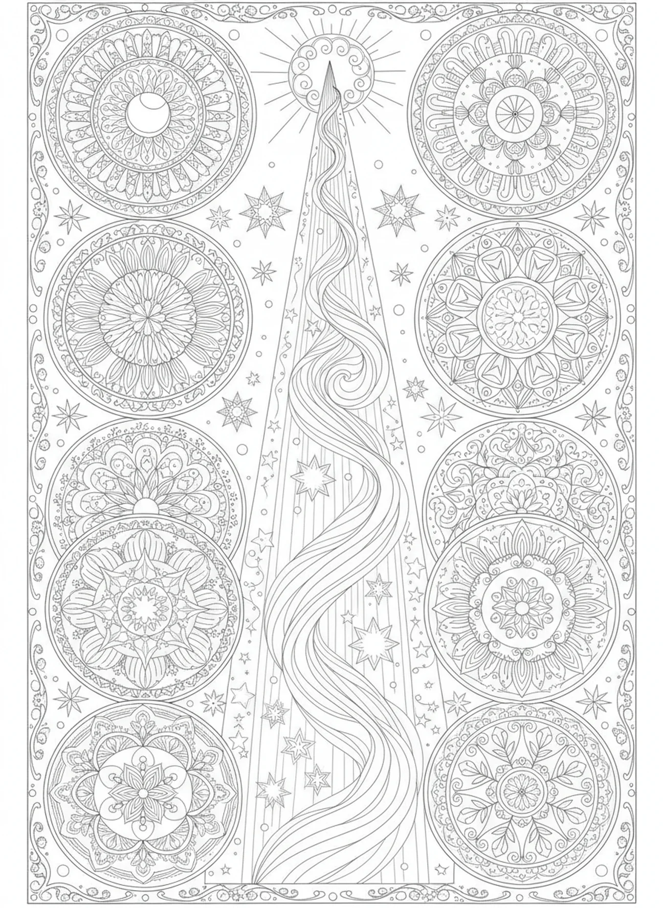 Lumière guide illuminant un chemin, page à colorier Psaume 51 Crée en moi un cœur pur pour le style de journal biblique.