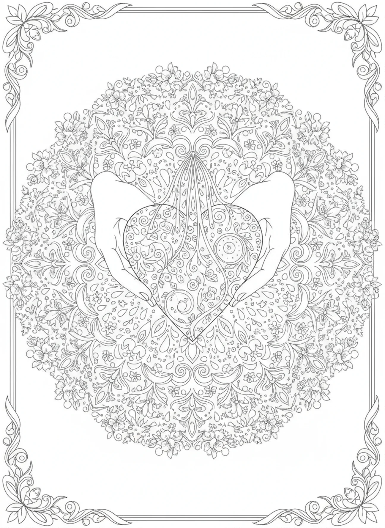 Cœur orné en cours de purification, page à colorier Psaume 51 Crée en moi un cœur pur pour le style de journal biblique.