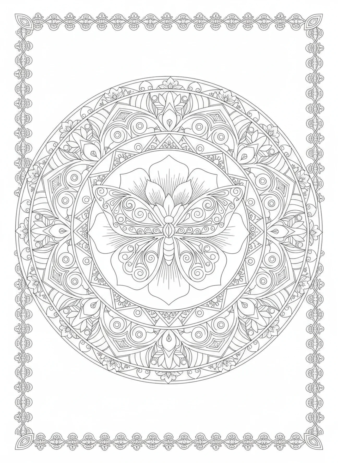 Papillon émergeant d'une fleur, page à colorier Psaume 51 Crée en moi un cœur pur pour le style de journal biblique.