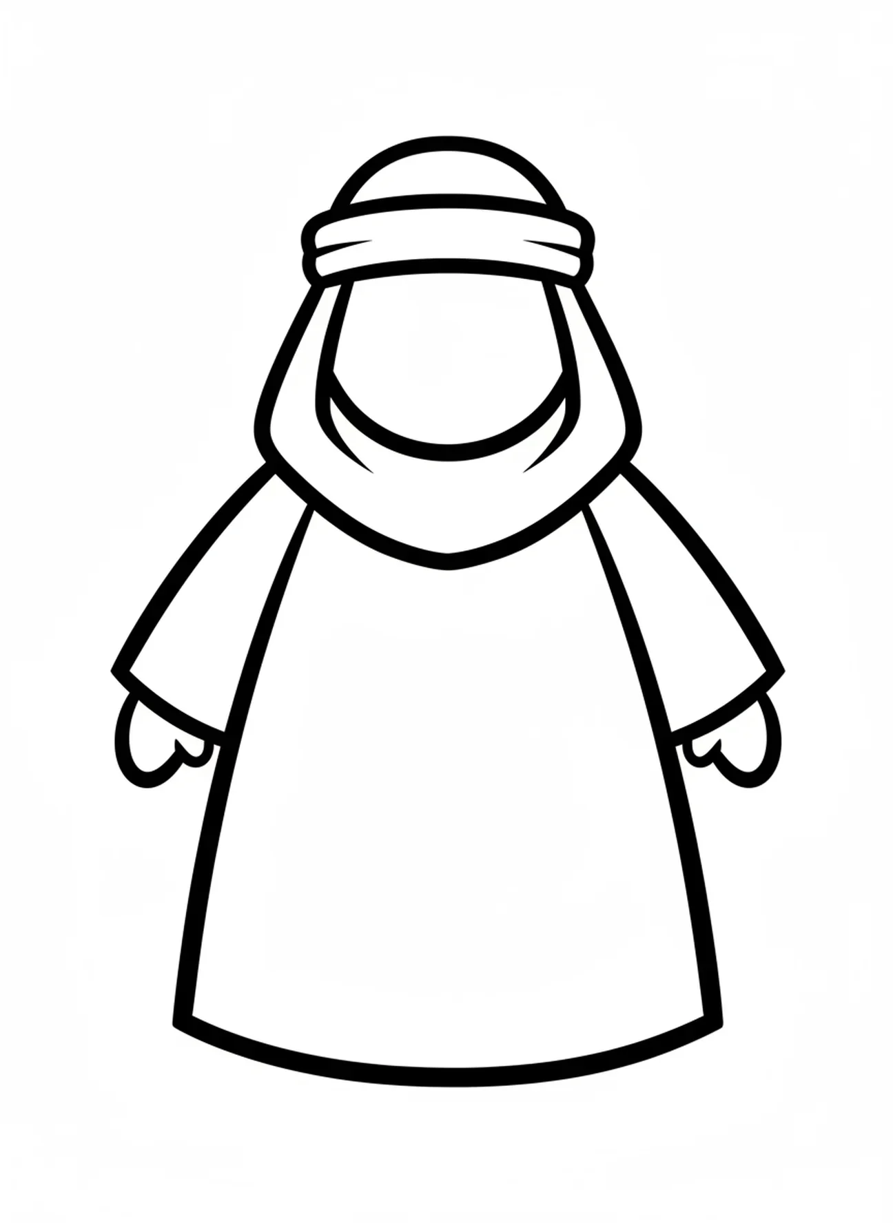 Figura simples de Noé, página de colorir do Calendário do Advento para crianças de 2 a 3 anos