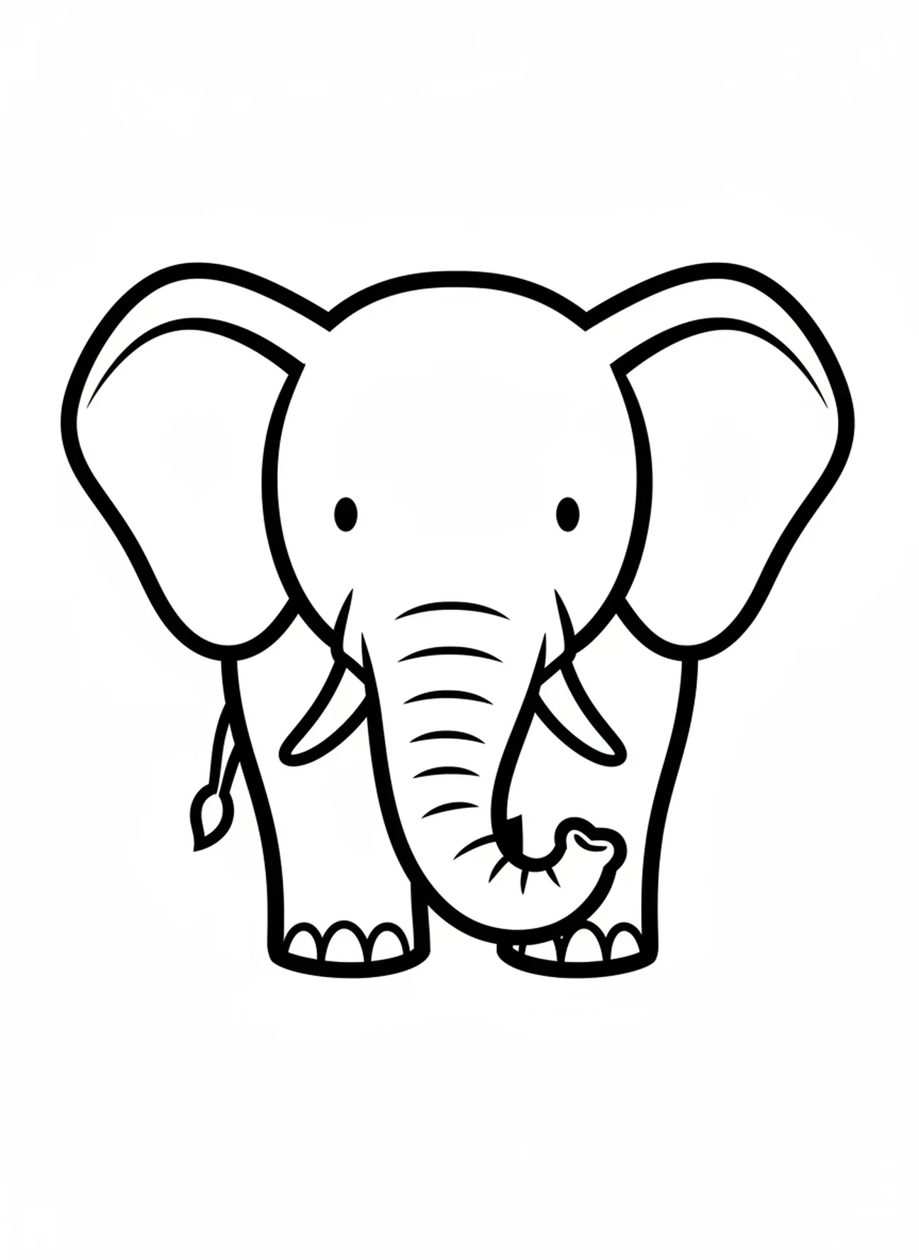 Um grande elefante, página de colorir do Calendário do Advento para crianças de 2 a 3 anos