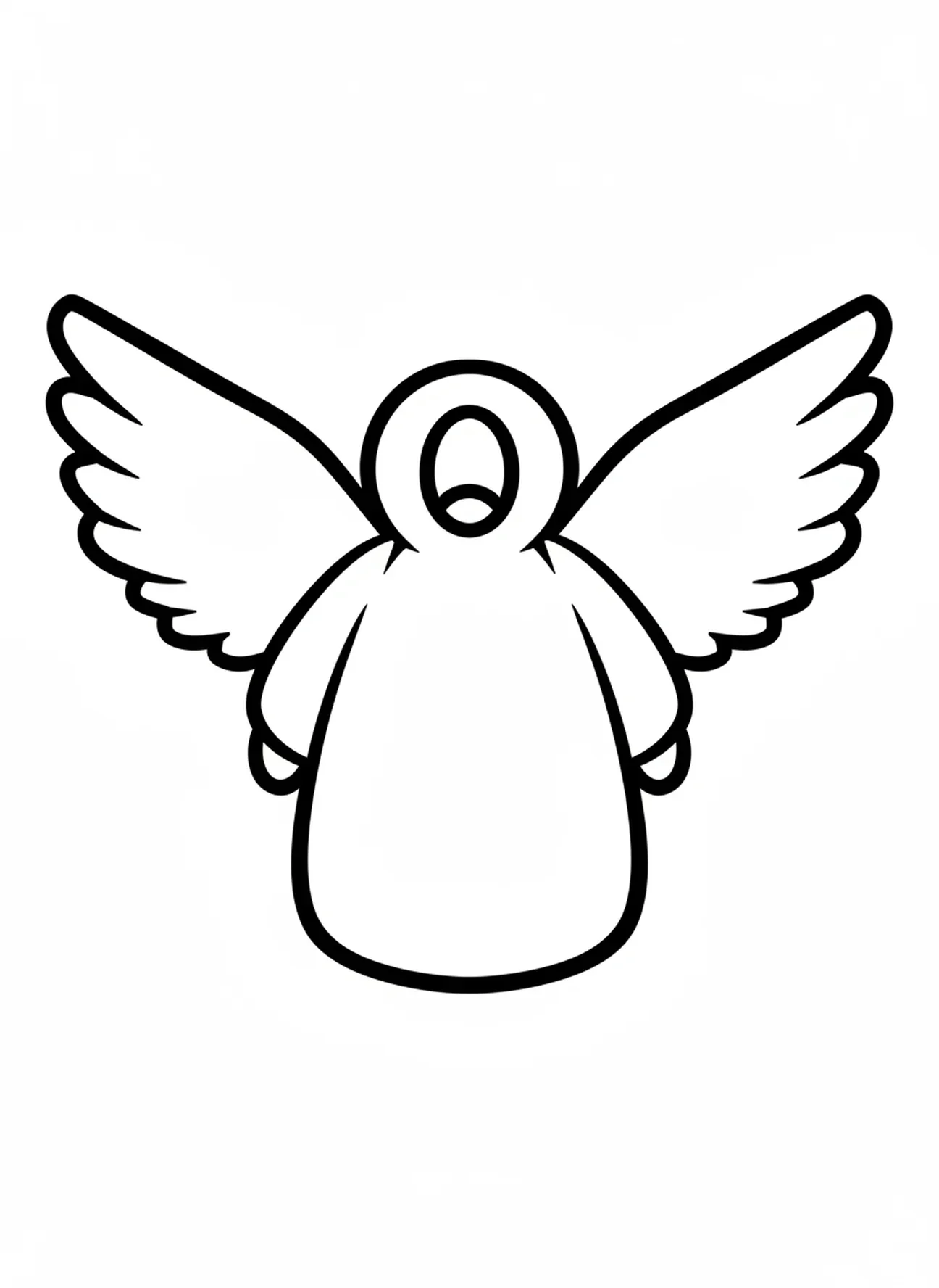 Figure d'ange géant chantant, page à colorier d'Anges de Noël pour les tout-petits de 2 à 3 ans.