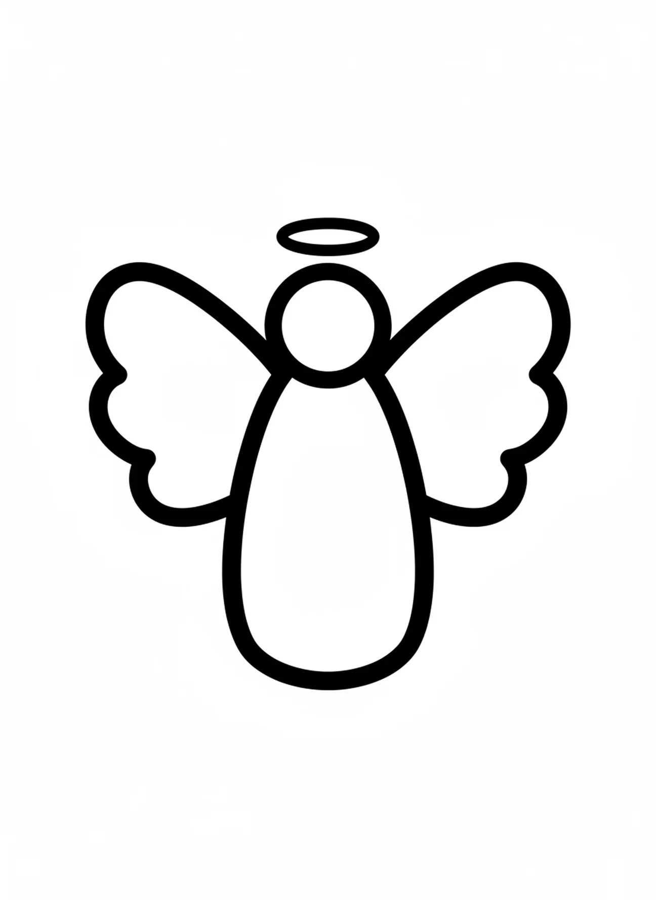 Figura de anjo, página de colorir do Presépio de Natal para crianças de 2 a 3 anos.
