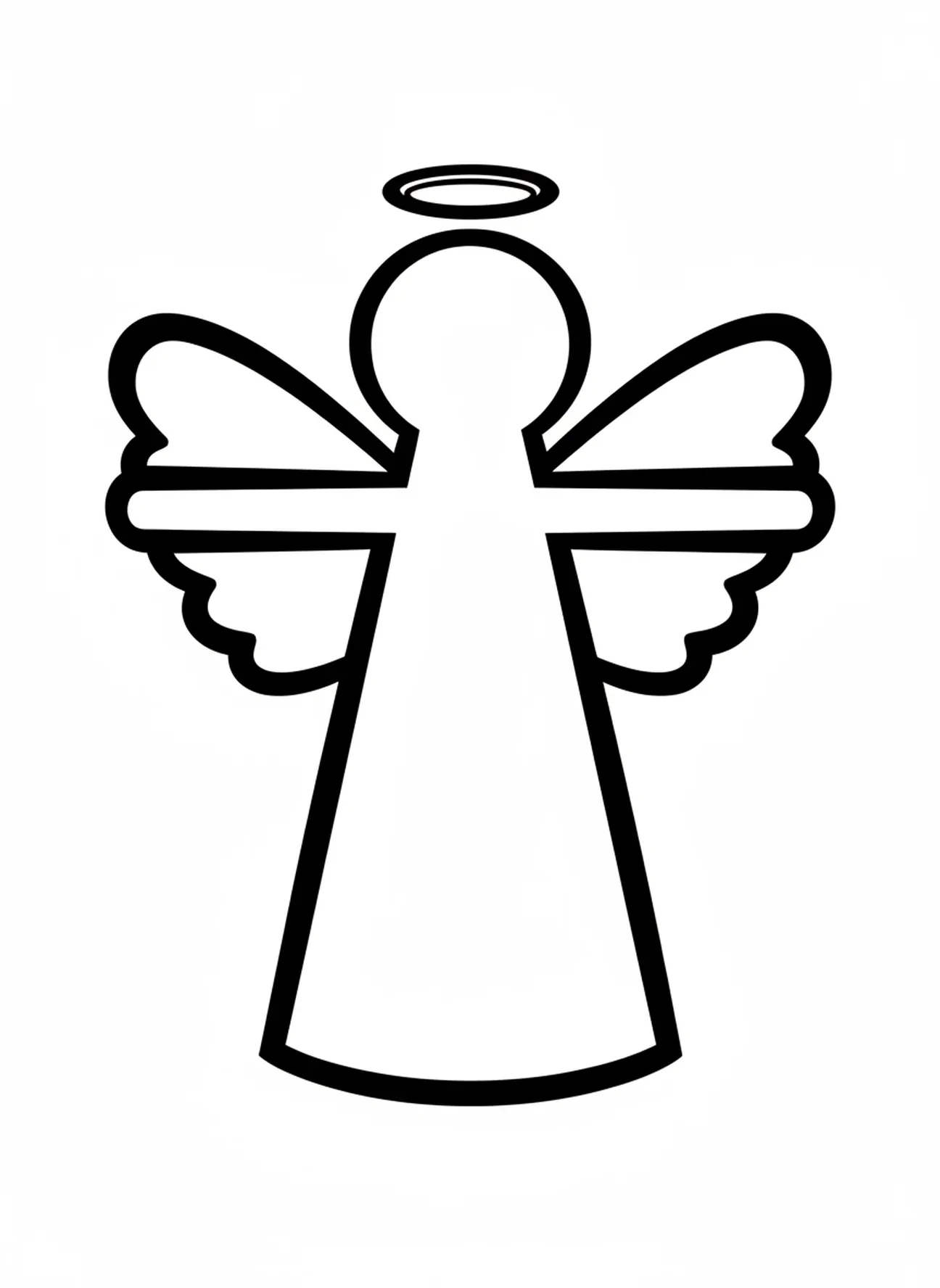 Anjo aparecendo, página para colorir religiosa de Natal para crianças de 2 a 3 anos