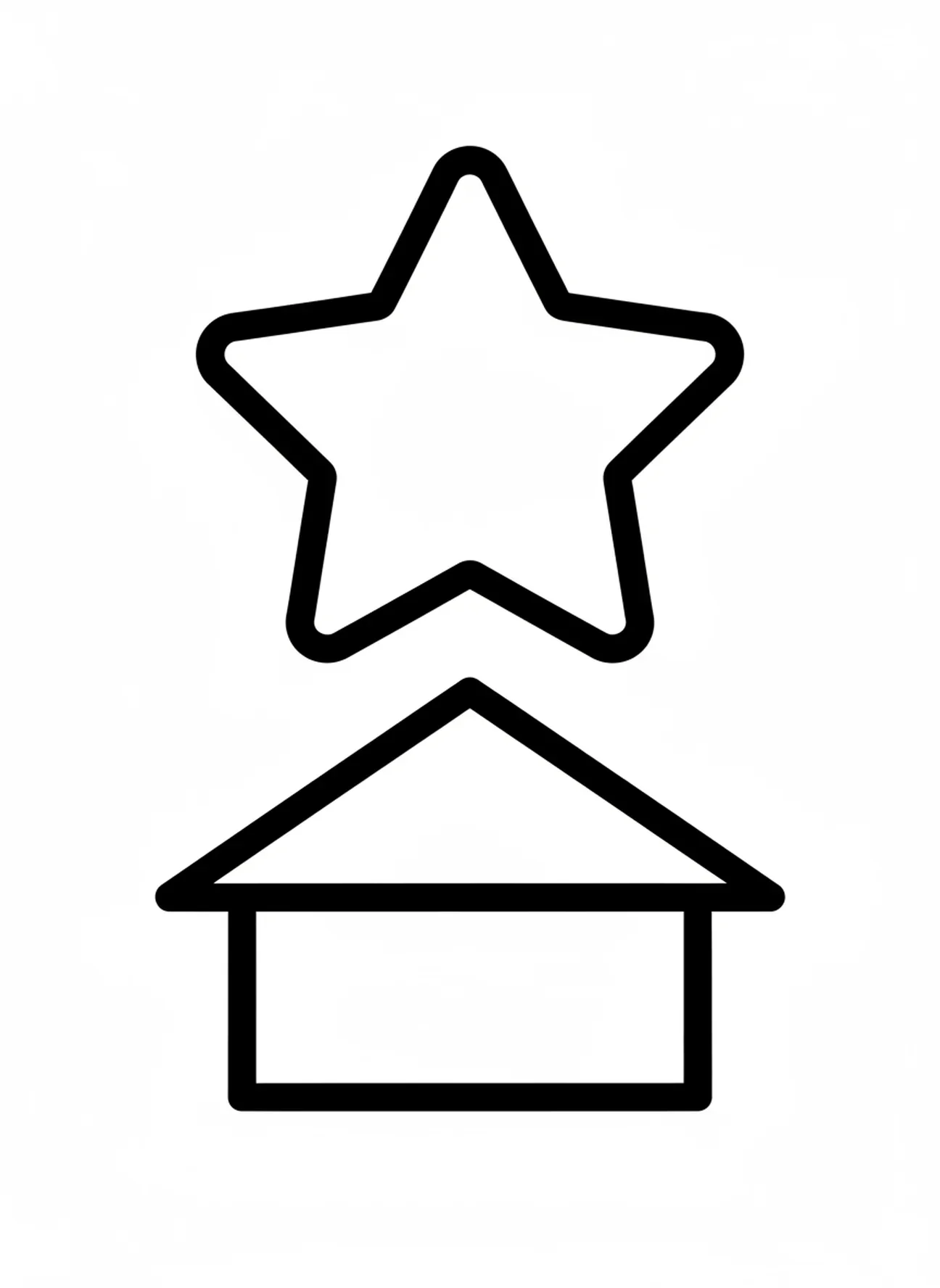 Étoile brillante au-dessus de la crèche, page à colorier de Noël pour les tout-petits de 2 à 3 ans.