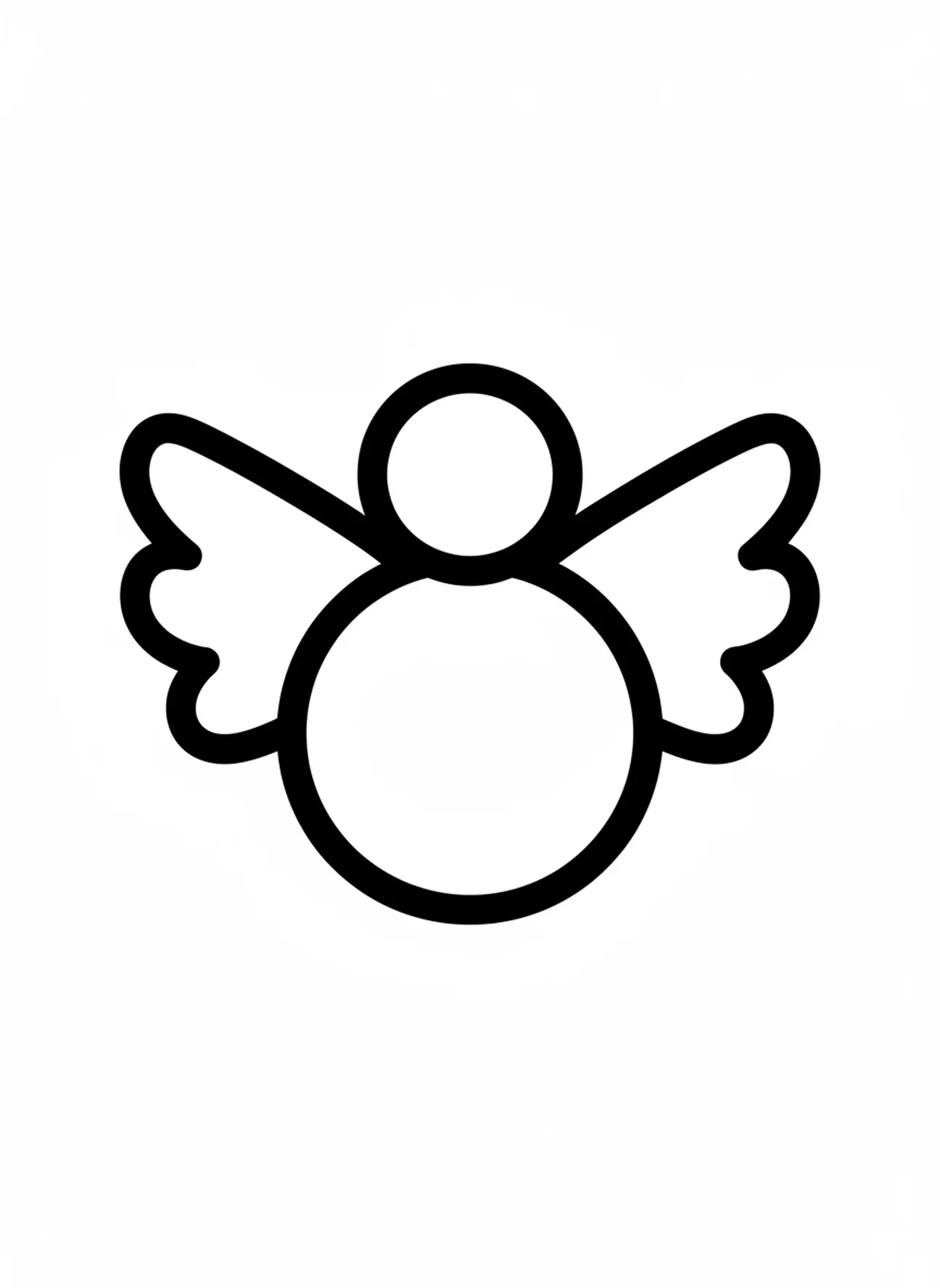 Desenho para colorir de um anjo simples, Estrela de Natal para crianças de 2 a 3 anos
