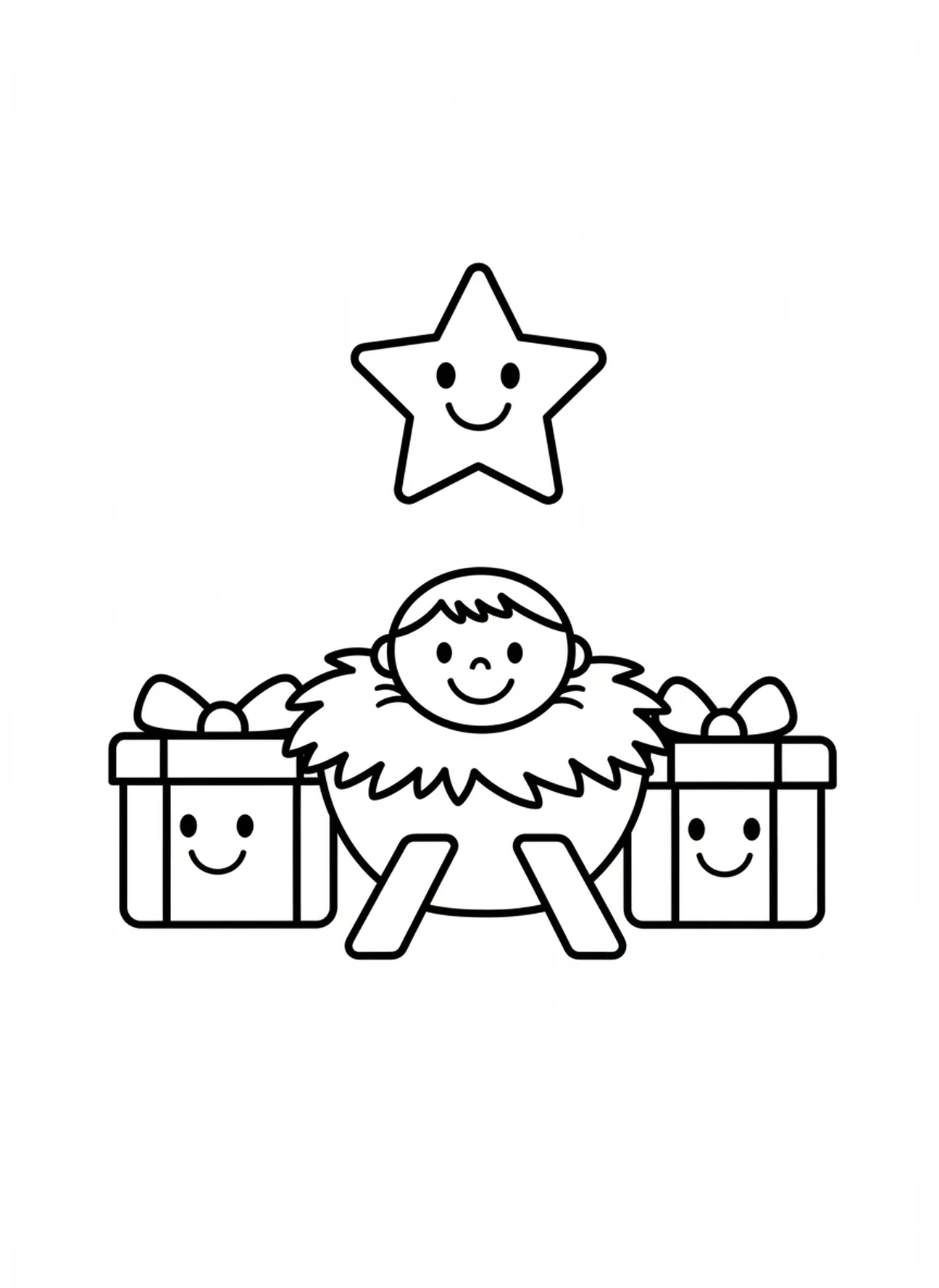 Twee grote geschenken, Wierook kleurplaat voor kleuters van 3-5 jaar
