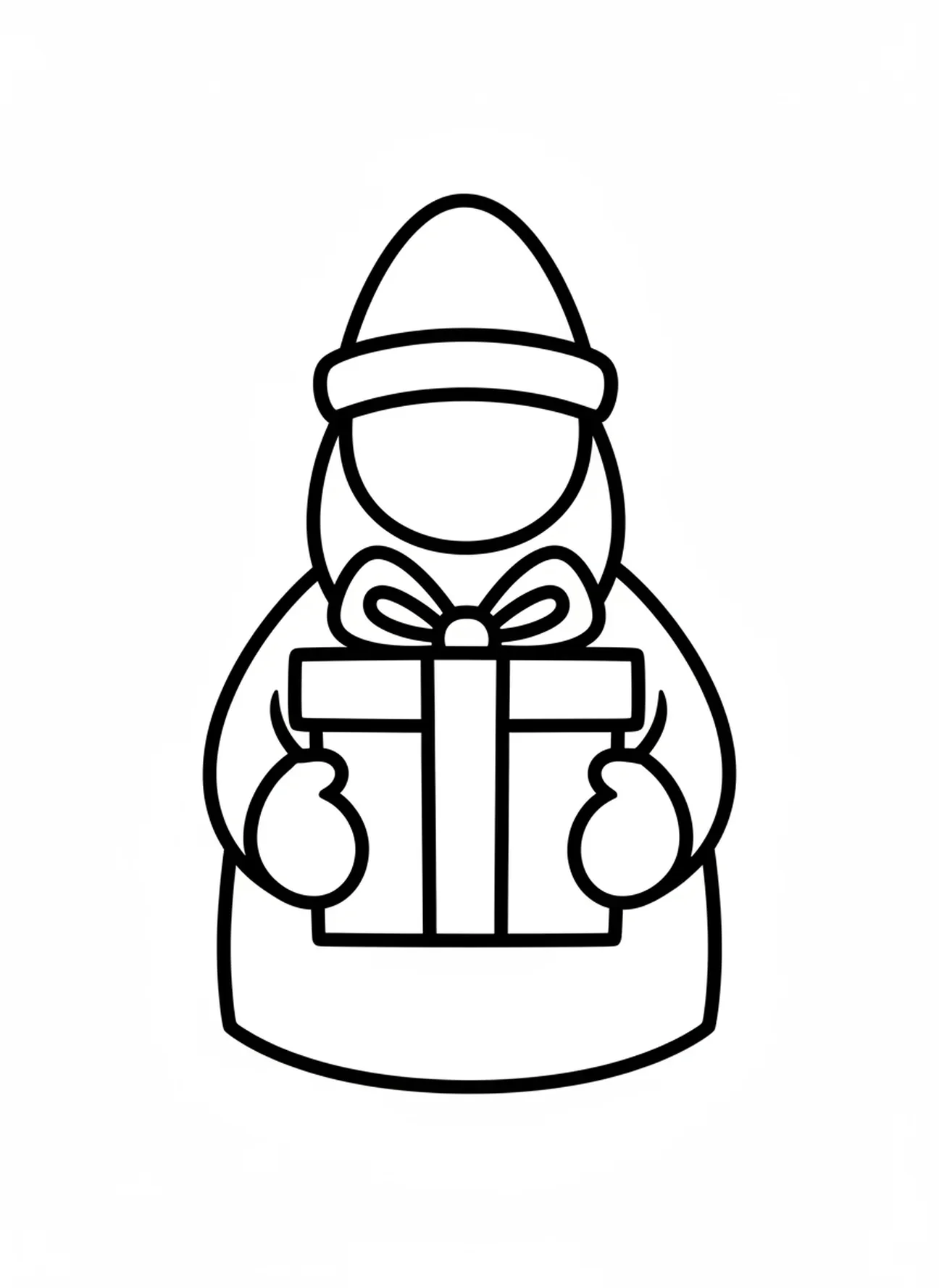 Sage tenant un cadeau, page à colorier de la Sainte Famille de la Nativité pour les tout-petits de 2 à 3 ans